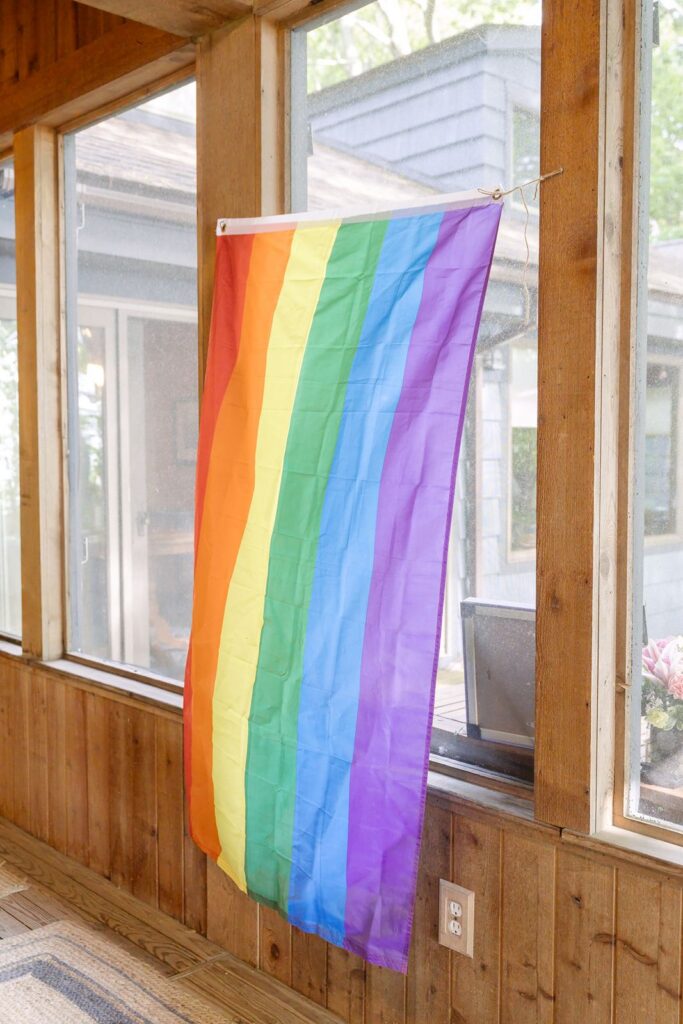 rainbow flag at lgbt wedding