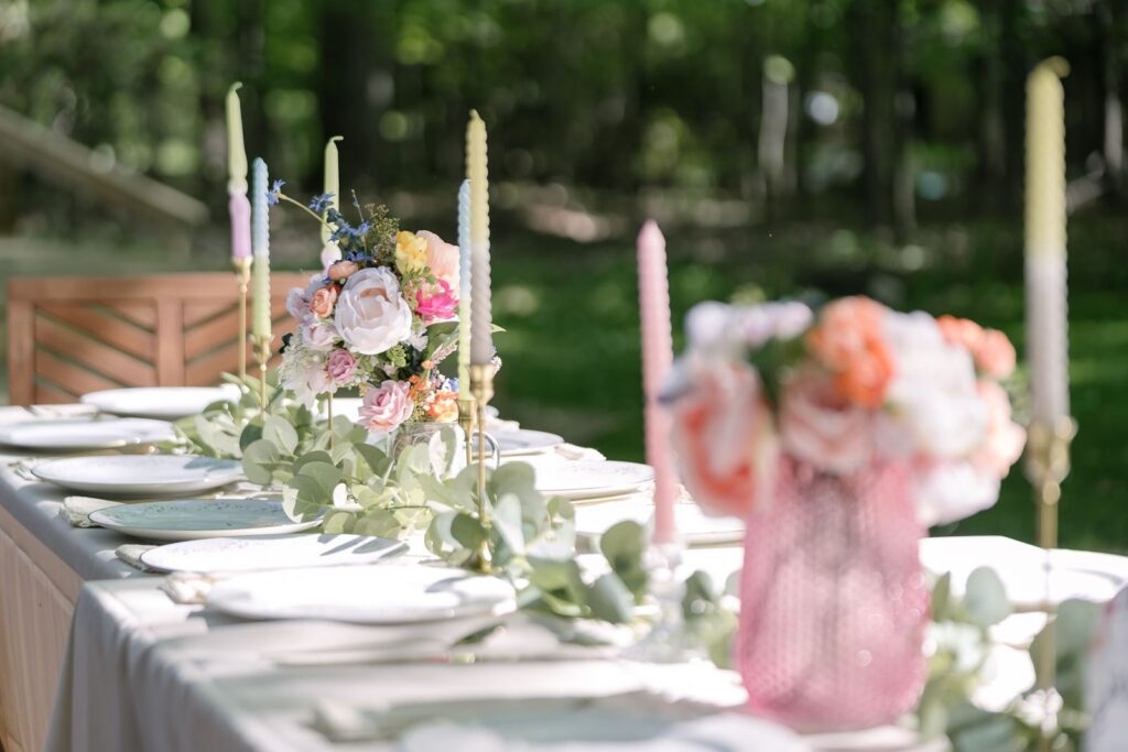 Lake Michigan micro wedding table scape idea
